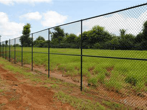 black vinyl fence chain link