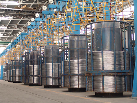 production line of steel wire