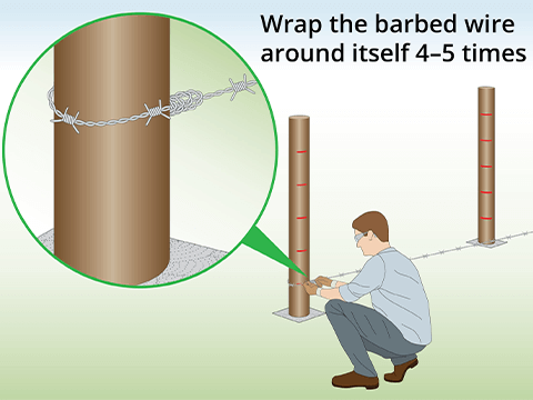 Barbed Wire Fence Installation