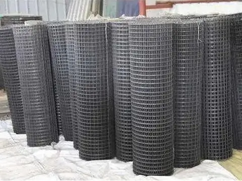 black welded wire fence