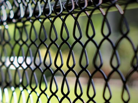 Plastic coated black chain link grid