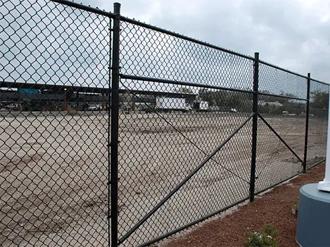 black galvanized fence