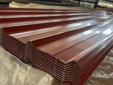Red PPGI Trapezoidal Fencing Panel