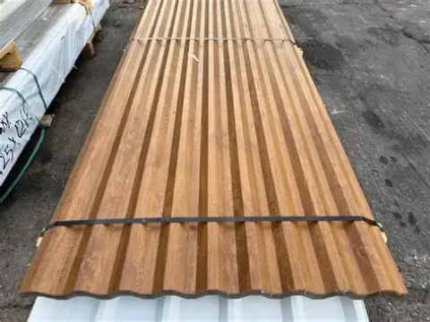 box profile wood grain metal sheet
