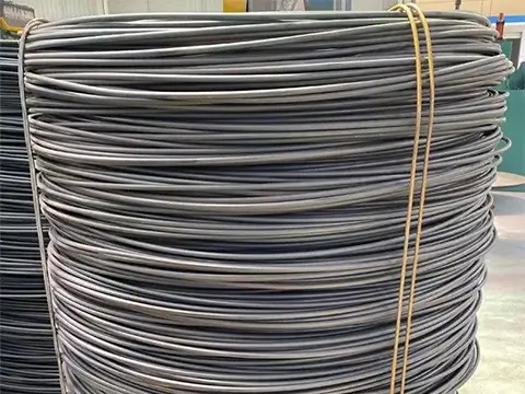 close view of steel wire rod