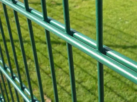 Green PVC coated fence