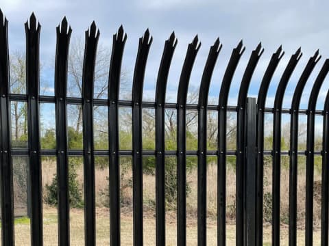 black palisade fence