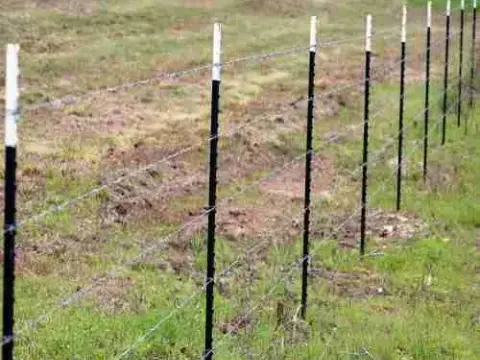 black galvanized -field-fence post