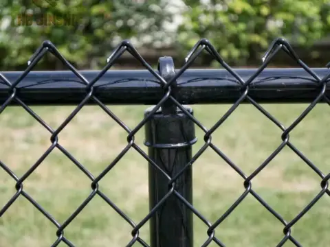 black chain link post top rail