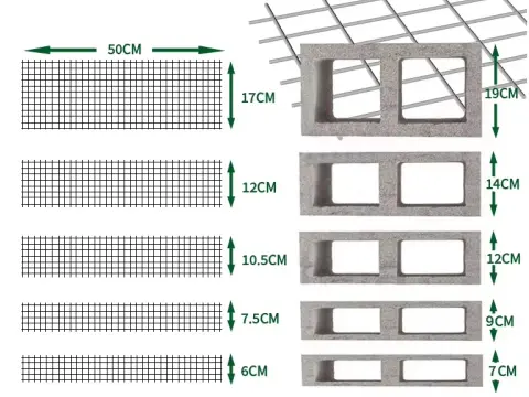 ladder wire masonry size