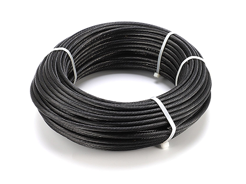 8mm steel wire rope cable black SS