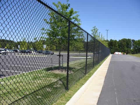 Black chain link road guardrail
