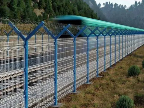 Guardrail + Barbed Wire Fence System