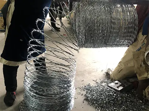 Razor wire production line
