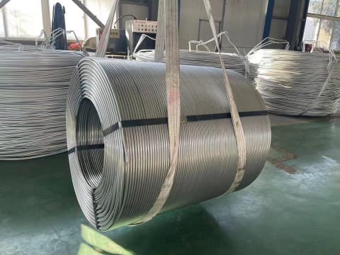 Crane lifting aluminum wire