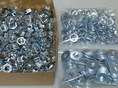 Plastic bags nuts and washers
