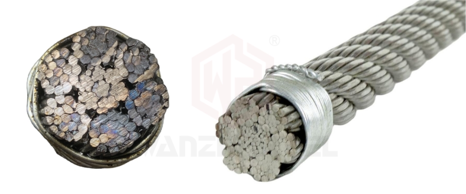 Galvanized steel cable cross section