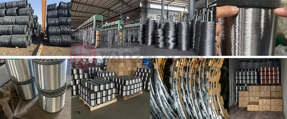 Stainless steel wire production and razor barbed wire